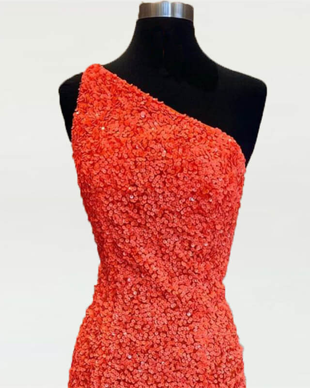 Sequins One Shoulder Tight Homecoming Dresses