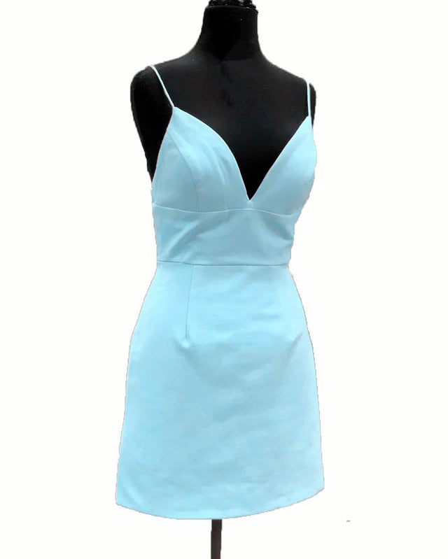 Bodycon V Neck Satin Homecoming Dress