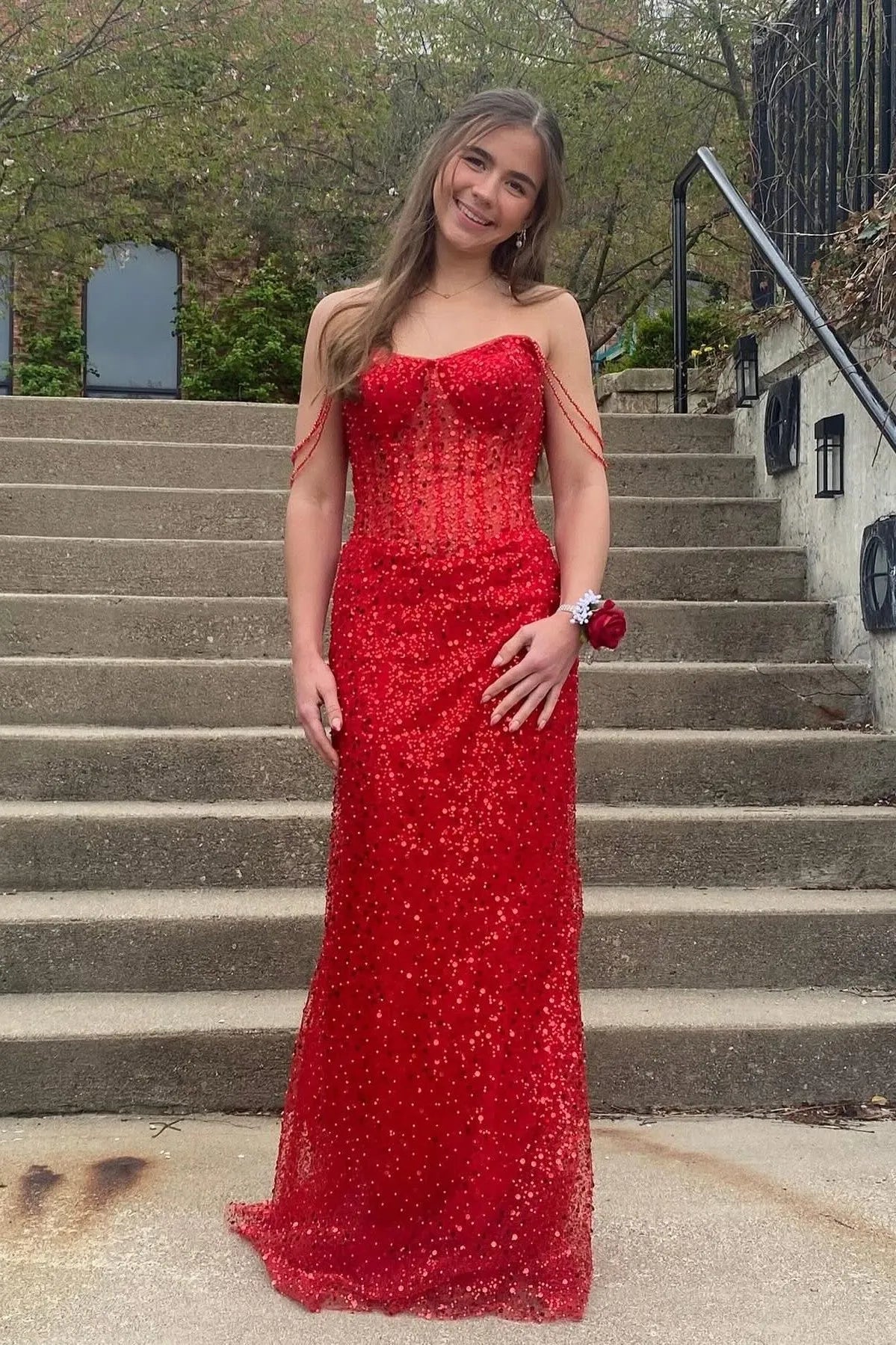 Luxury Mermaid Off the Shoulder Sleeveless Backless Floor-Length Prom Dress