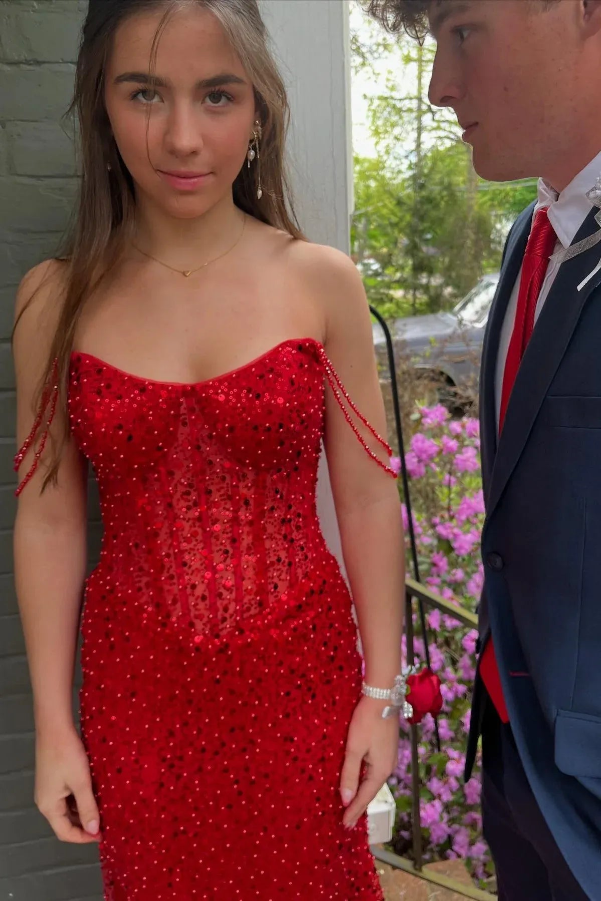 Luxury Mermaid Off the Shoulder Sleeveless Backless Floor-Length Prom Dress