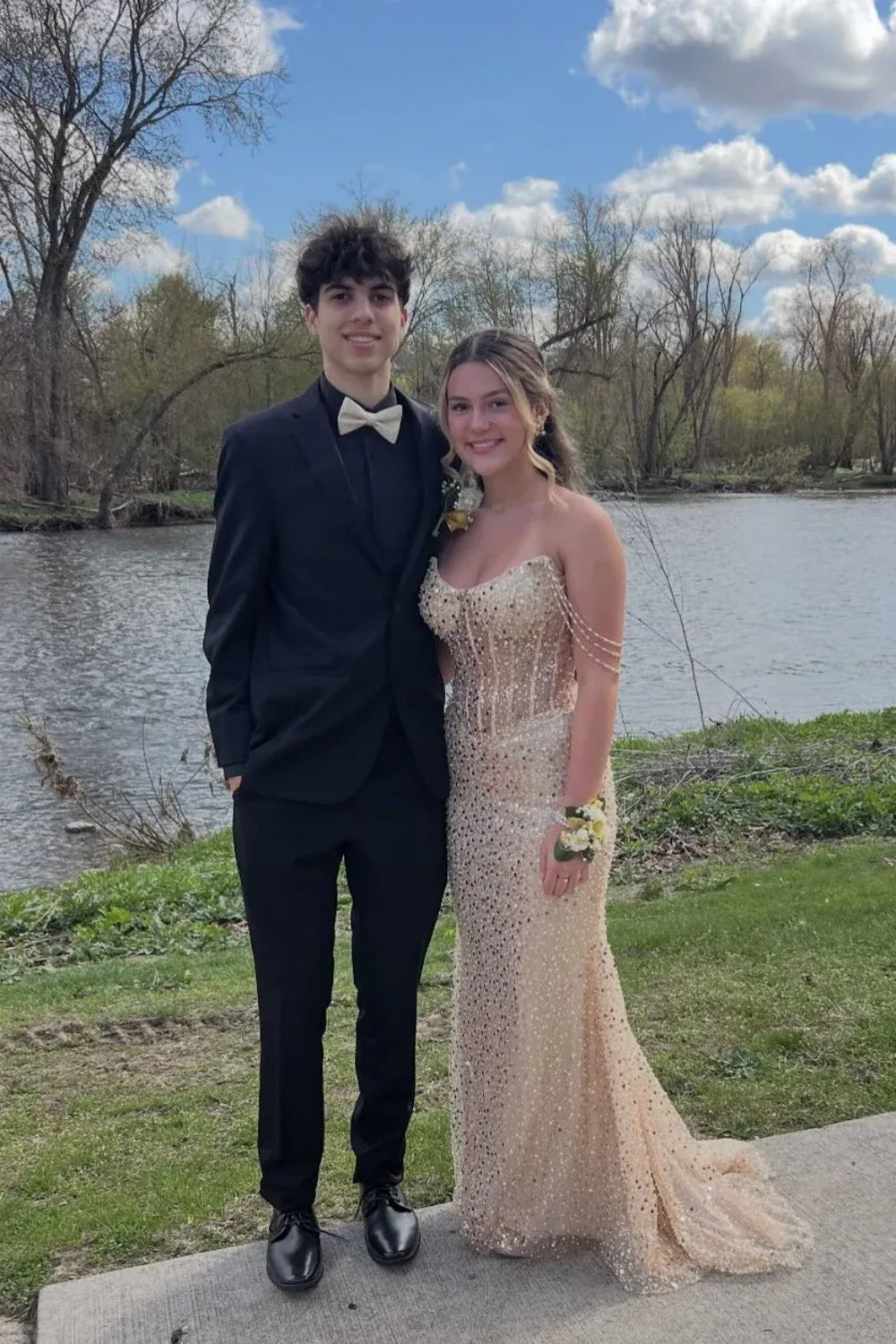 Luxury Mermaid Off the Shoulder Sleeveless Backless Floor-Length Prom Dress