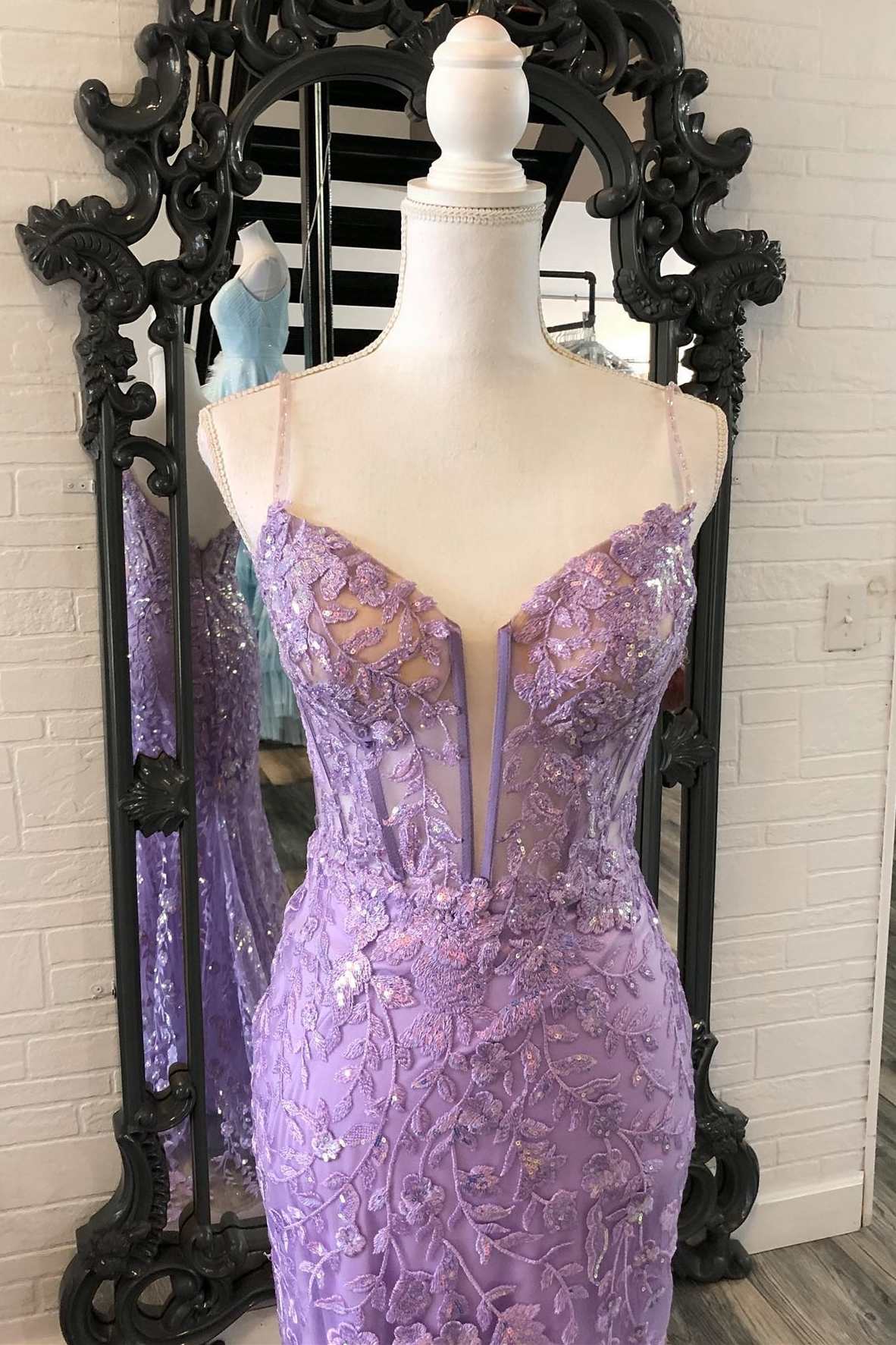 Mermaid Sexy Appliques Long Evening Dress