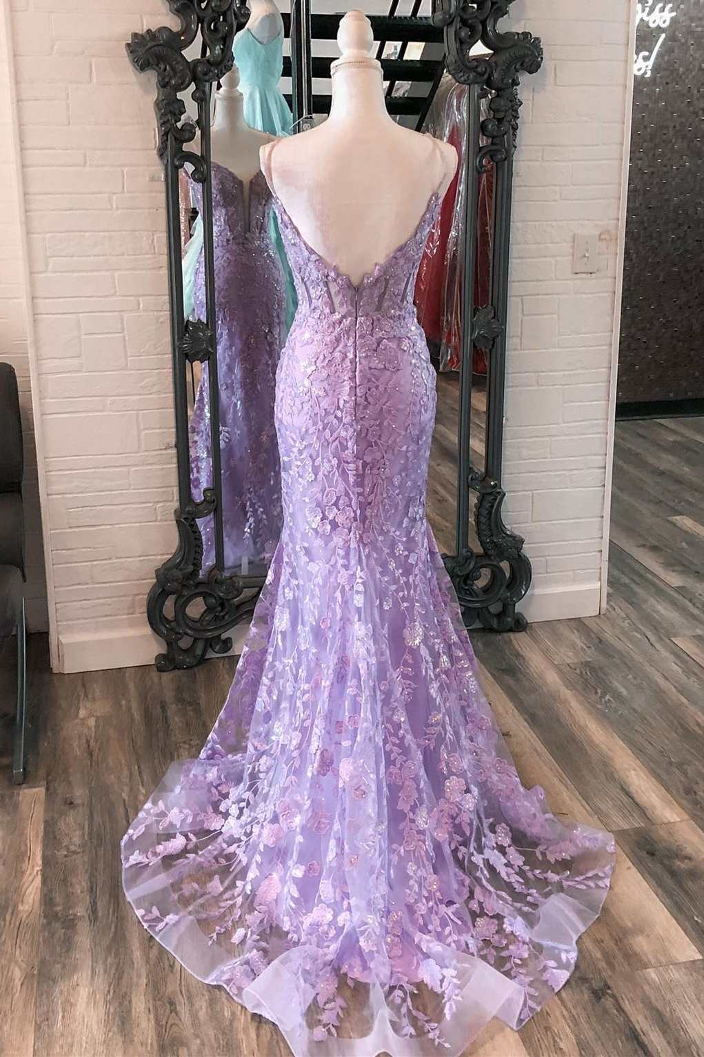 Mermaid Sexy Appliques Long Evening Dress