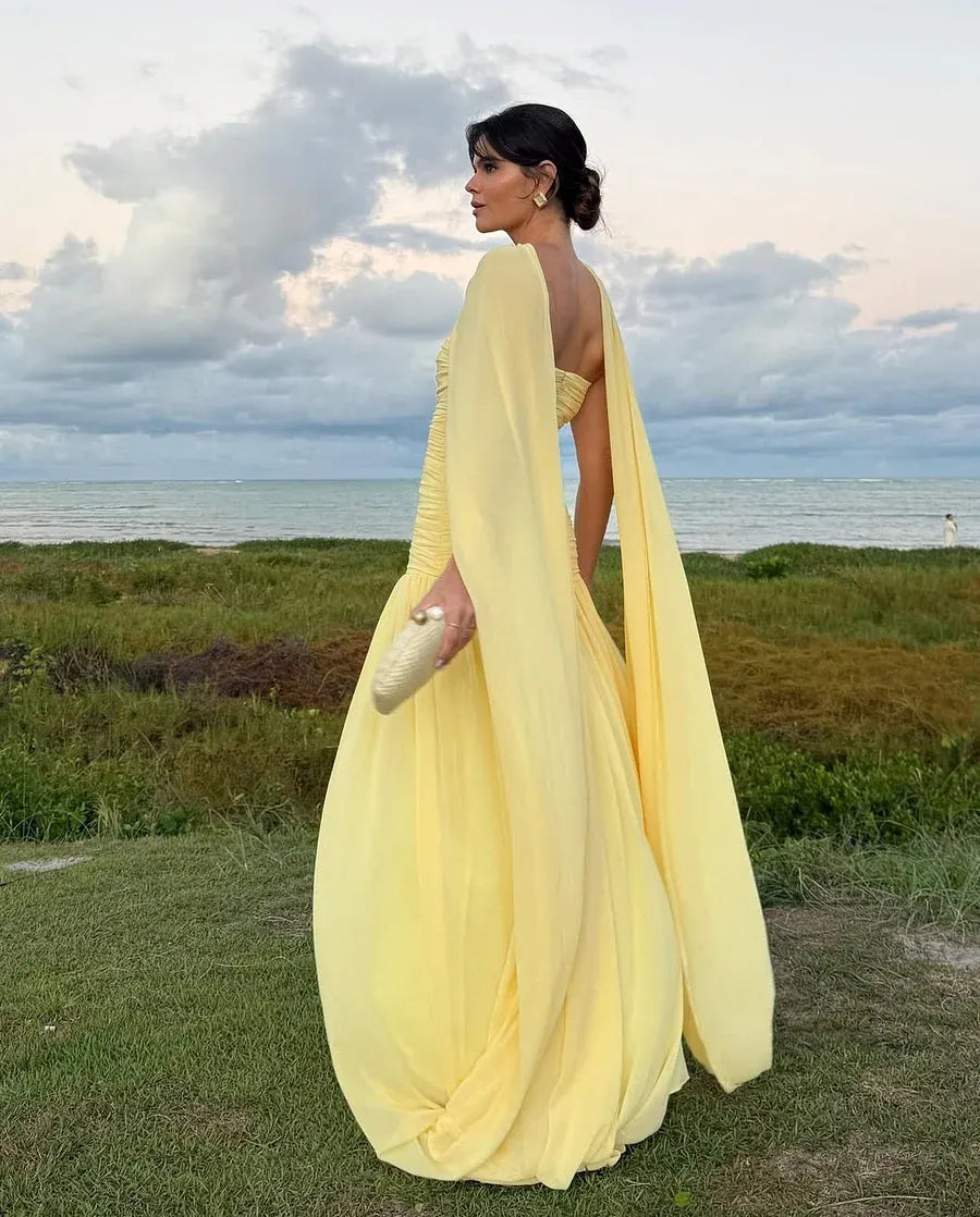 Modern A-Line Strapless Sleeveless Backless Floor-Length Prom Dress