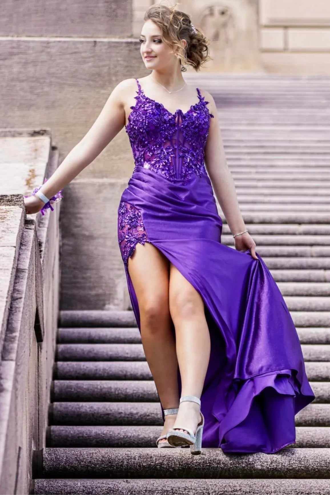 Modern Mermaid Spaghetti Straps Sleeveless Satin Floor-Length Prom Dress