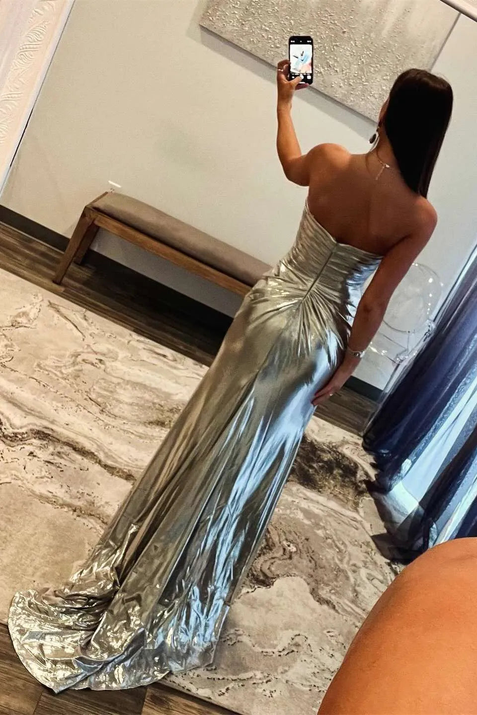 Pretty Mermaid Strapless Sleeveless Backless Sweep/Brush Train Prom Dress