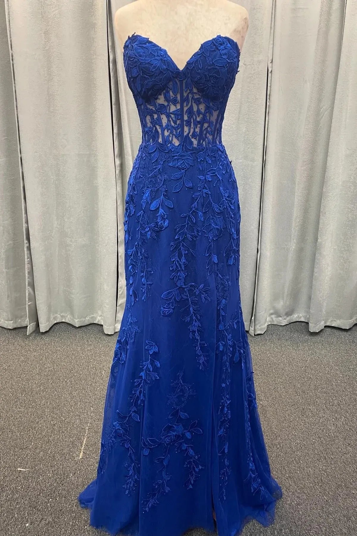 Pretty Mermaid Strapless Sleeveless Lace Up Sweep/Brush Train Prom Dress