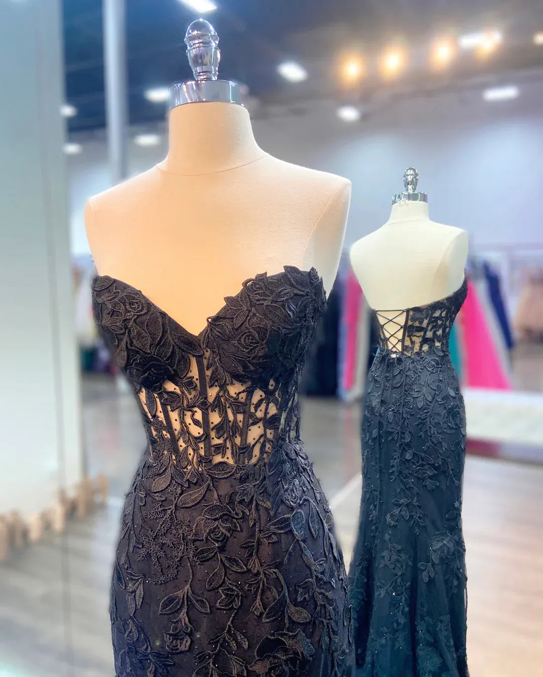 Pretty Mermaid Strapless Sleeveless Lace Up Sweep/Brush Train Prom Dress