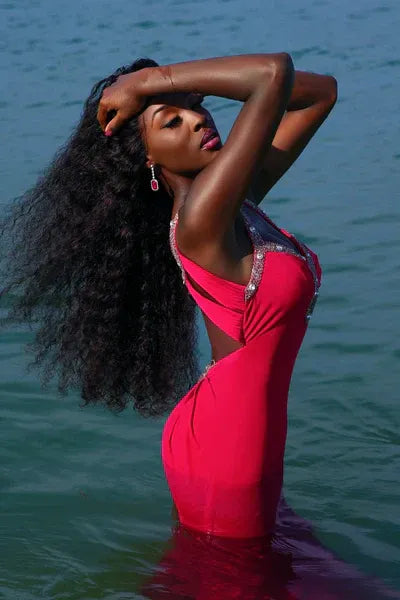 Pretty Mermaid V Neck Sleeveless Backless Floor-Length Prom Dress