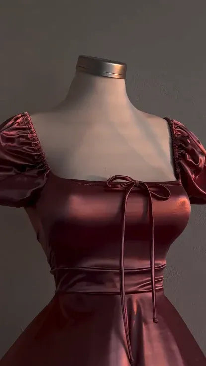 Simple A Line Off the Shoulder Sleeveless Satin Short-Mini Homecoming Dress