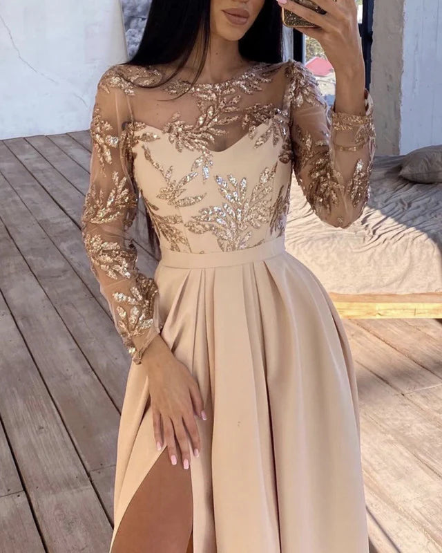 A-line Long Sleeves Bridesmaid Dresses Prom Dresses