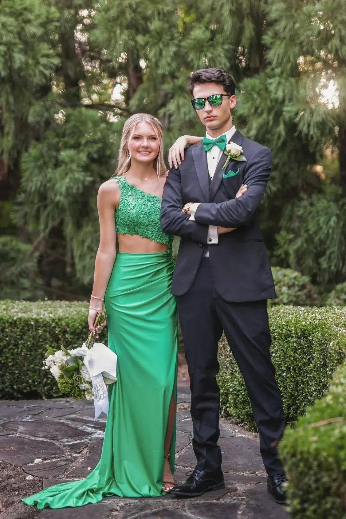 Stylish Mermaid One Shoulder Sleeveless Backless Sweep/Brush Train Prom Dress