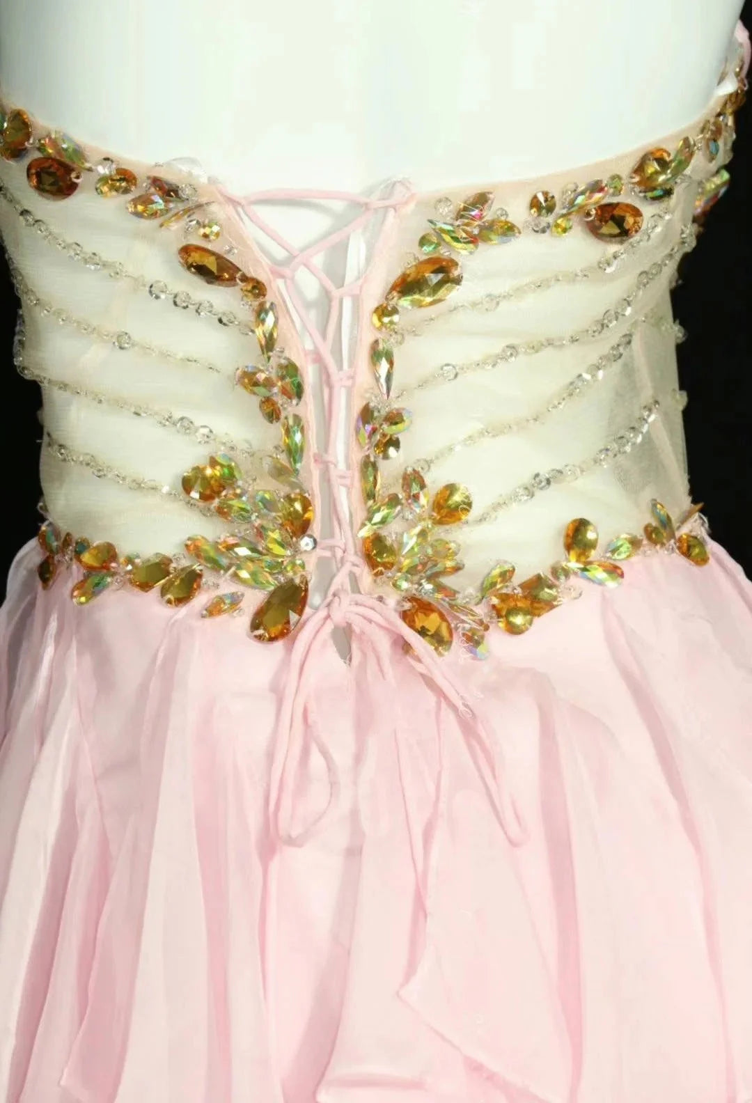 Vintage A-Line Strapless Sleeveless Lace Up Asymmetrical-Length Prom Dress