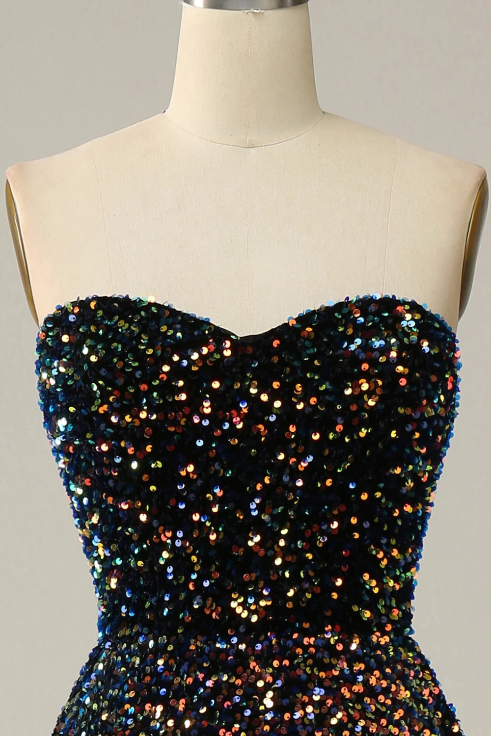 A Line Sweetheart  Sequins Midi Prom Dress