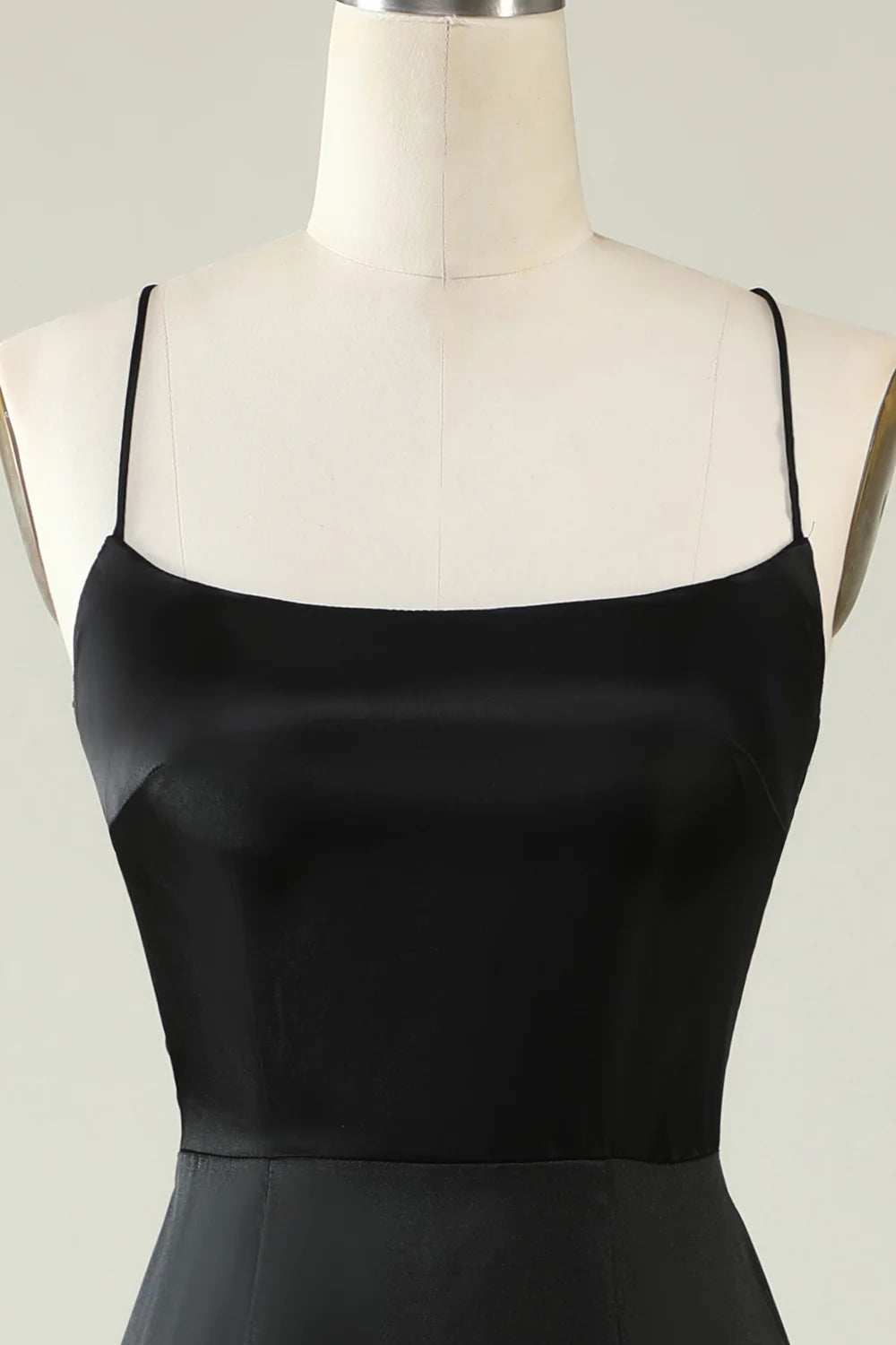 Spaghetti Straps Satin Prom Dress with Fringes